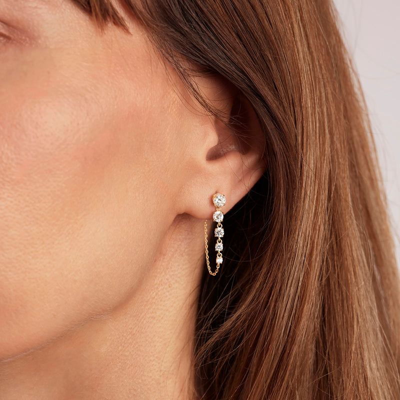 Evita | 9ct Yellow Gold 1.23ct tw. Lab Grown Diamonds Graduated Drop Earrings