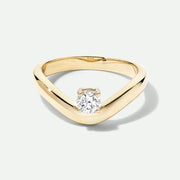 Goya - 9ct Yellow Gold 0.25ct tw. Lab Grown Diamond Floating Solitaire Band Ring - image 1