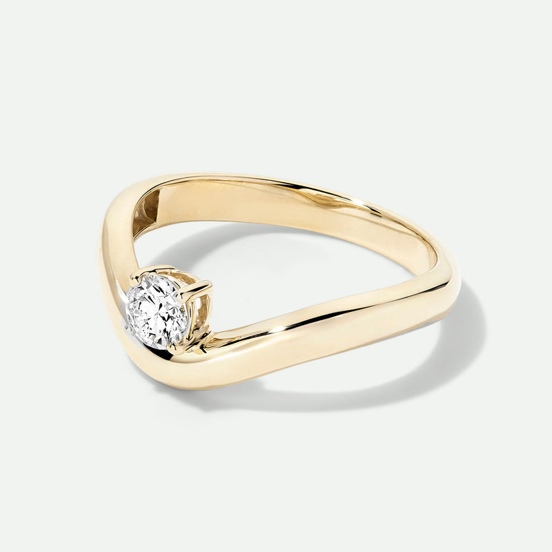 Goya - 9ct Yellow Gold 0.25ct tw. Lab Grown Diamond Floating Solitaire Band Ring - image 3