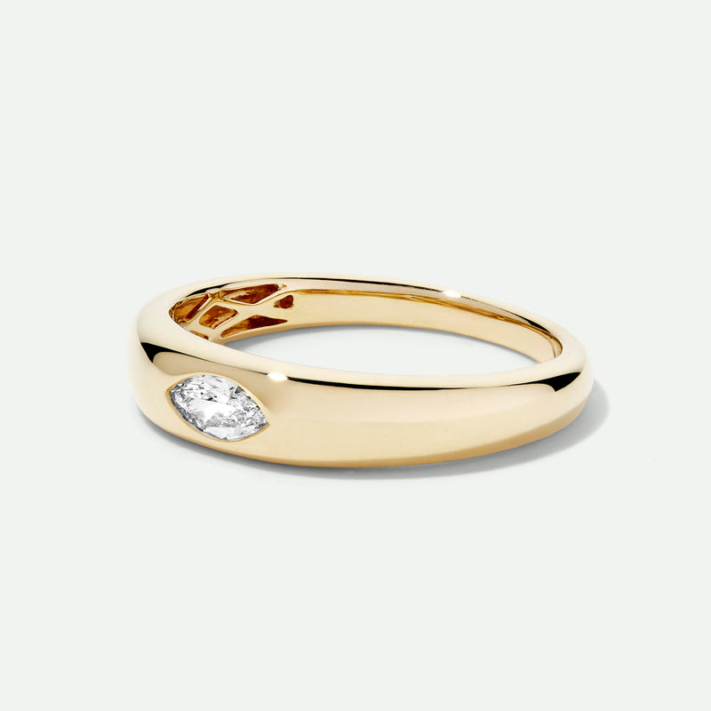 Zara - 9ct Yellow Gold 0.15ct tw. Lab Grown Diamond East-West Marquise Band Ring - image 3
