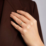 Zara - 9ct Yellow Gold 0.15ct tw. Lab Grown Diamond East-West Marquise Band Ring - image 2