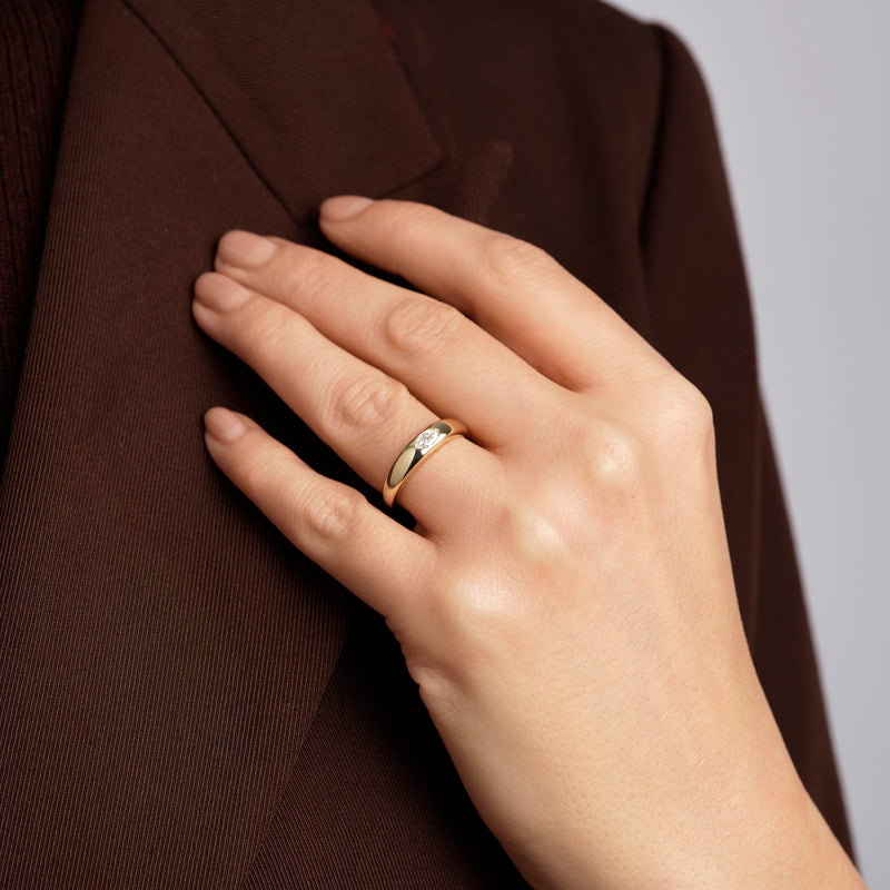 Zara - 9ct Yellow Gold 0.15ct tw. Lab Grown Diamond East-West Marquise Band Ring - image 2