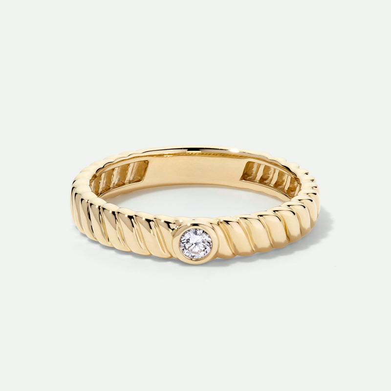Arianna - 9ct Yellow Gold Lab Grown Diamond Bezel Set Solitaire Band Ring - image 1