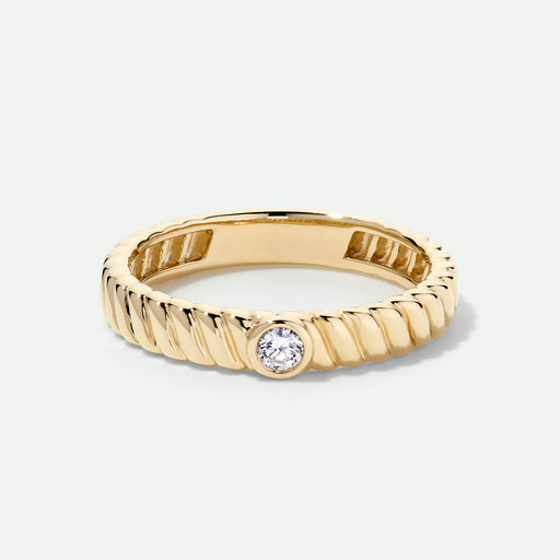 Arianna - 9ct Yellow Gold Lab Grown Diamond Bezel Set Solitaire Band Ring - image 1