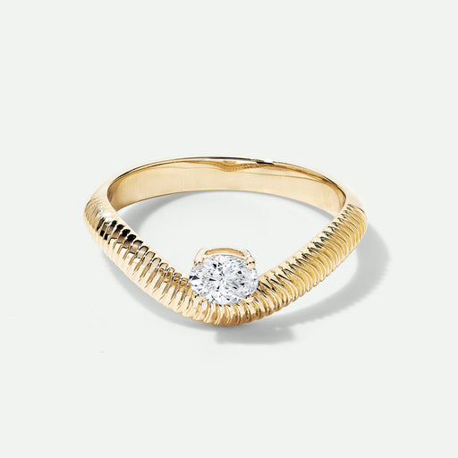 Thea - 9ct Yellow Gold 0.24ct tw. Lab Grown Diamond Floating Solitaire Band Ring - image 1