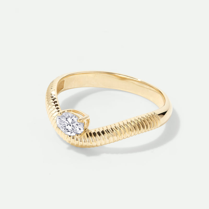Thea - 9ct Yellow Gold 0.24ct tw. Lab Grown Diamond Floating Solitaire Band Ring - image 3