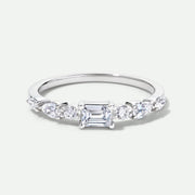 Constance - 9ct White Gold 0.55ct tw. Lab Grown Diamond East-West Emerald Cut Ring - image 1
