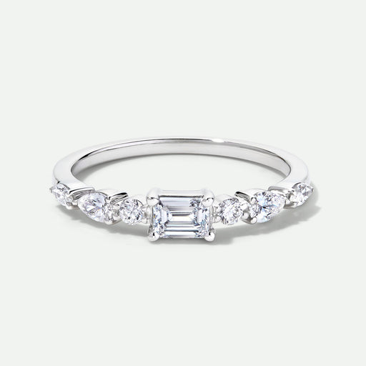 Constance - 9ct White Gold 0.55ct tw. Lab Grown Diamond East-West Emerald Cut Ring - image 1