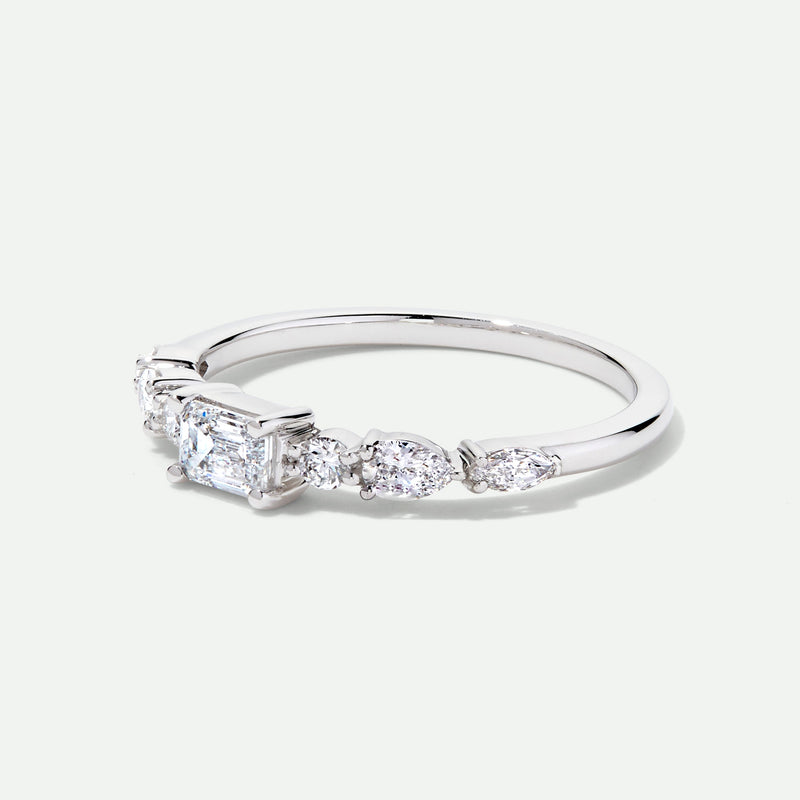 Constance - 9ct White Gold 0.55ct tw. Lab Grown Diamond East-West Emerald Cut Ring - image 3