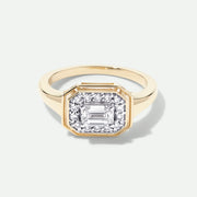 Clara - 9ct Yellow Gold 0.71ct tw. Lab Grown Diamond East- West Bezel Set Cluster Ring - image 1