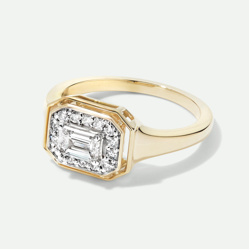 Clara - 9ct Yellow Gold 0.71ct tw. Lab Grown Diamond East- West Bezel Set Cluster Ring - image 2