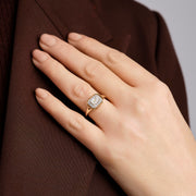 Clara - 9ct Yellow Gold 0.71ct tw. Lab Grown Diamond East- West Bezel Set Cluster Ring - image 3