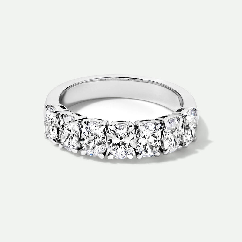 Carmen | 9ct White Gold 1.69ct tw. Lab Grown Diamond Oval Seven Stone Band Ring