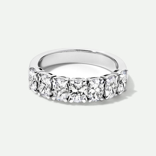 Carmen - 9ct White Gold 1.69ct tw. Lab Grown Diamond Oval Seven Stone Band Ring - image 1