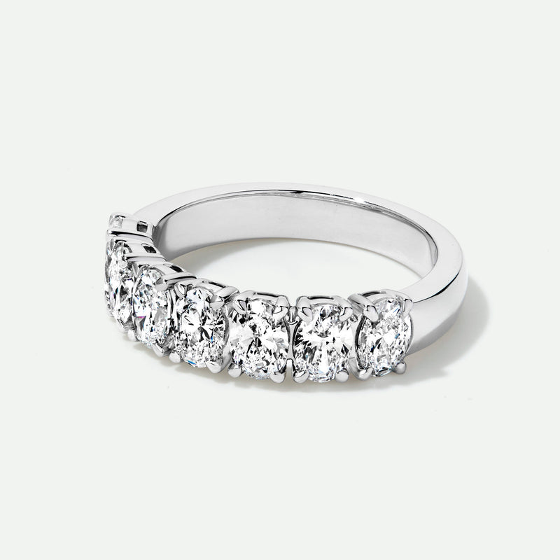 Carmen | 9ct White Gold 1.69ct tw. Lab Grown Diamond Oval Seven Stone Band Ring