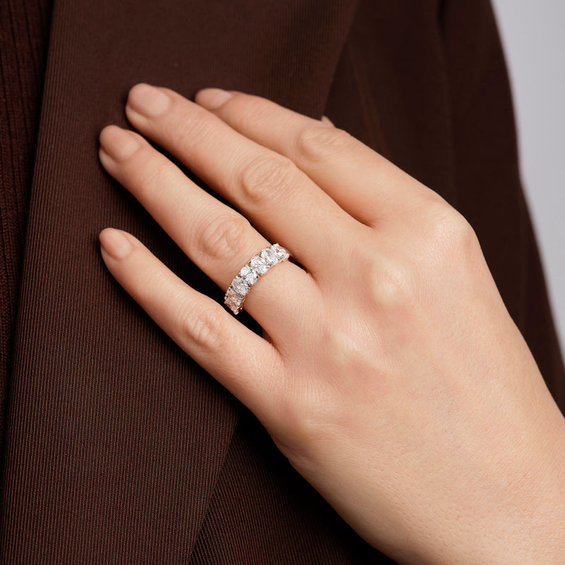 Carmen | 9ct White Gold 1.69ct tw. Lab Grown Diamond Oval Seven Stone Band Ring