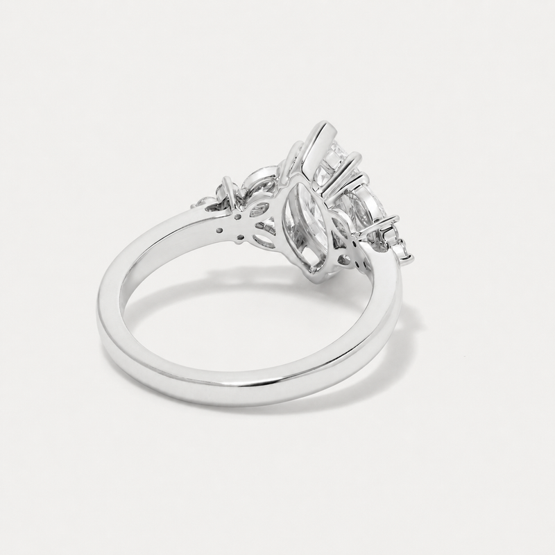 Claudia | 9ct White Gold 1.55ct tw. Lab Grown Diamond Marquise Cluster Ring