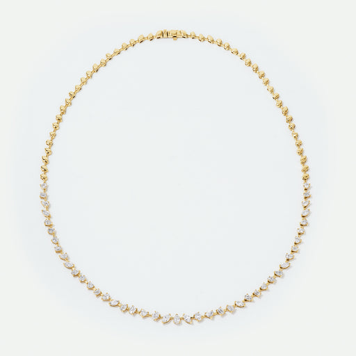 Delphine - 9ct Yellow Gold 4.67 ct tw. Lab Grown Diamond Half Set Necklace 17 Inches - image 1