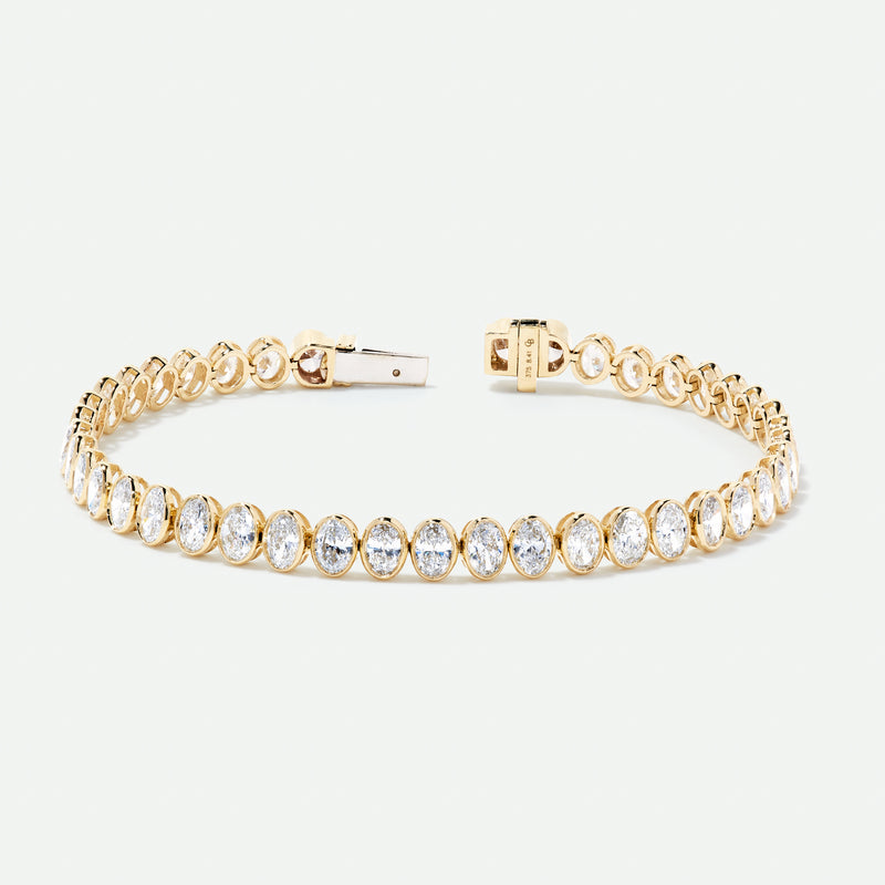 Briony | 9ct Yellow Gold 8.41ct tw. Lab Grown Diamond Oval Tennis Bracelet
