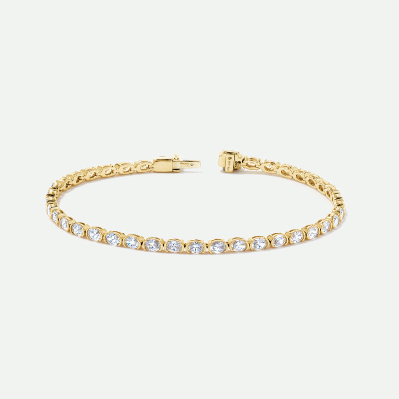 Imogen | 9ct Yellow Gold 4.05ct tw. Lab Grown Diamond Oval Tennis Bracelet