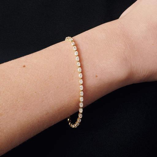 Imogen - 9ct Yellow Gold 4.05ct tw. Lab Grown Diamond Oval Tennis Bracelet - image 1