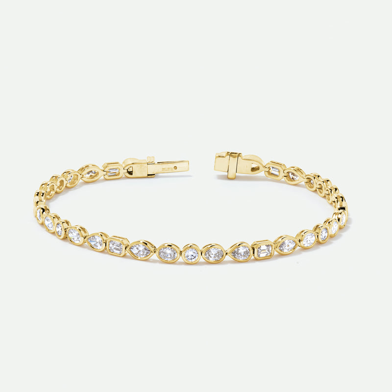 Monroe | 9ct Yellow Gold 4.85ct tw. Lab Grown Diamond Mixed Shape Tennis Bracelet