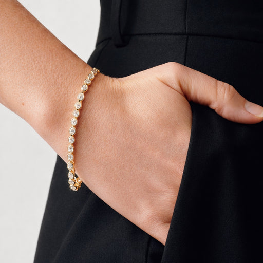 Monroe - 9ct Yellow Gold 4.85ct tw. Lab Grown Diamond Mixed Shape Tennis Bracelet - image 2