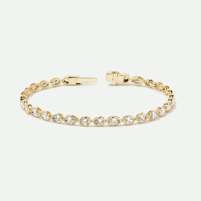 Annelyse | 9ct Yellow Gold 4.47ct tw. Lab Grown Diamond Mixed Shape Tennis Bracelet