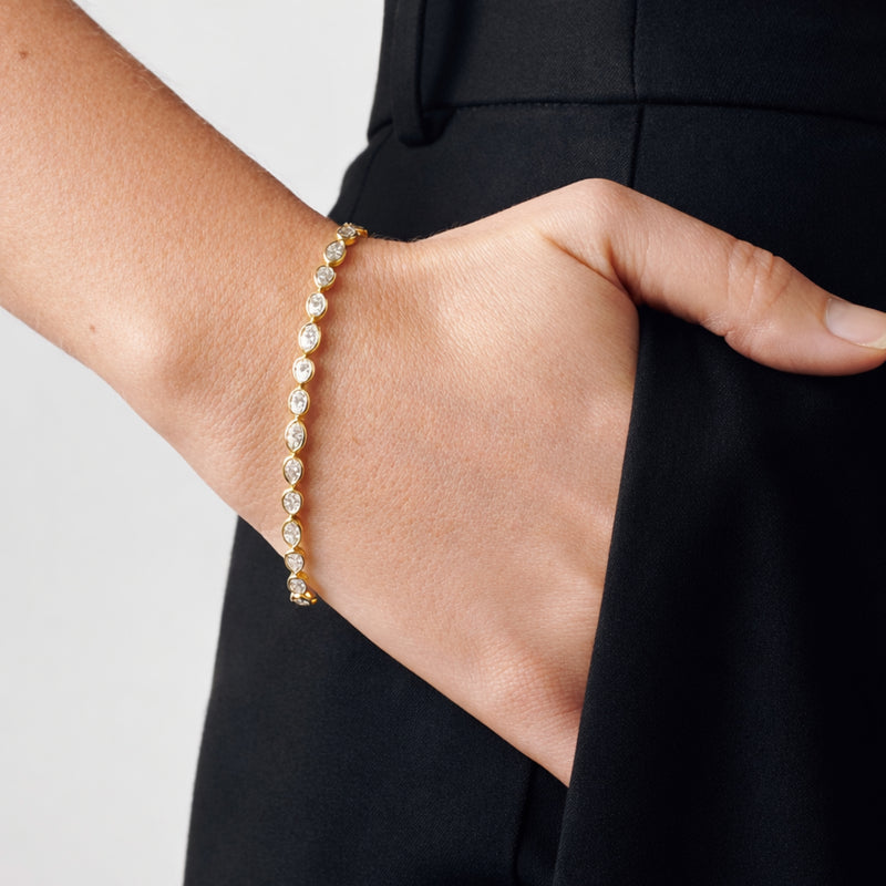 Annelyse | 9ct Yellow Gold 4.47ct tw. Lab Grown Diamond Mixed Shape Tennis Bracelet
