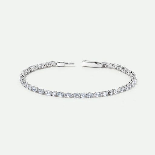 Lydia - 9ct White Gold 4.67ct tw. Lab Grown Diamond Mixed Shape Tennis Bracelet - image 1