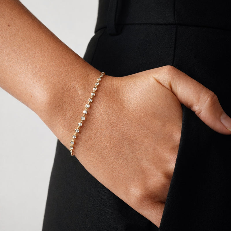 Verity | 9ct Yellow Gold 0.50ct tw. Lab Grown Diamond and Paperclip Link Chain Bracelet