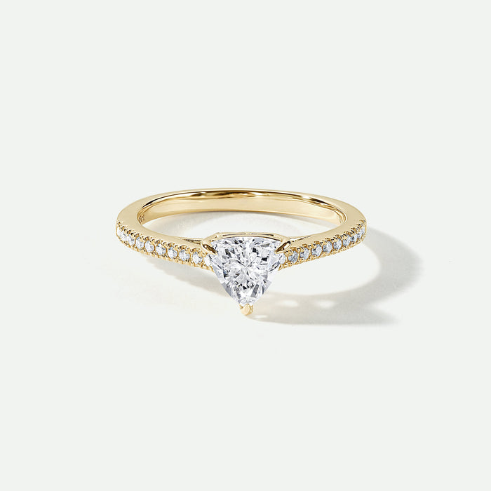 Bella | 9ct Yellow Gold 0.95ct tw Trillion Cut Lab Grown Diamond Ring-0