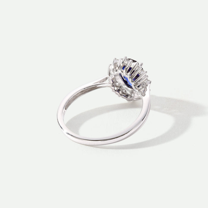 Cate | 9ct White Gold 0.25ct tw Lab Grown Diamond and Created Sapphire Ring-4