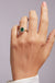 Cate | 9ct Yellow Gold 0.25ct tw Lab Grown Diamond and Created Emerald Ring-1