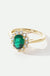 Cate | 9ct Yellow Gold 0.25ct tw Lab Grown Diamond and Created Emerald Ring-3