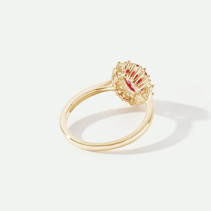 Cate | 9ct Yellow Gold 0.25ct tw Lab Grown Diamond and Created Ruby Ring-4