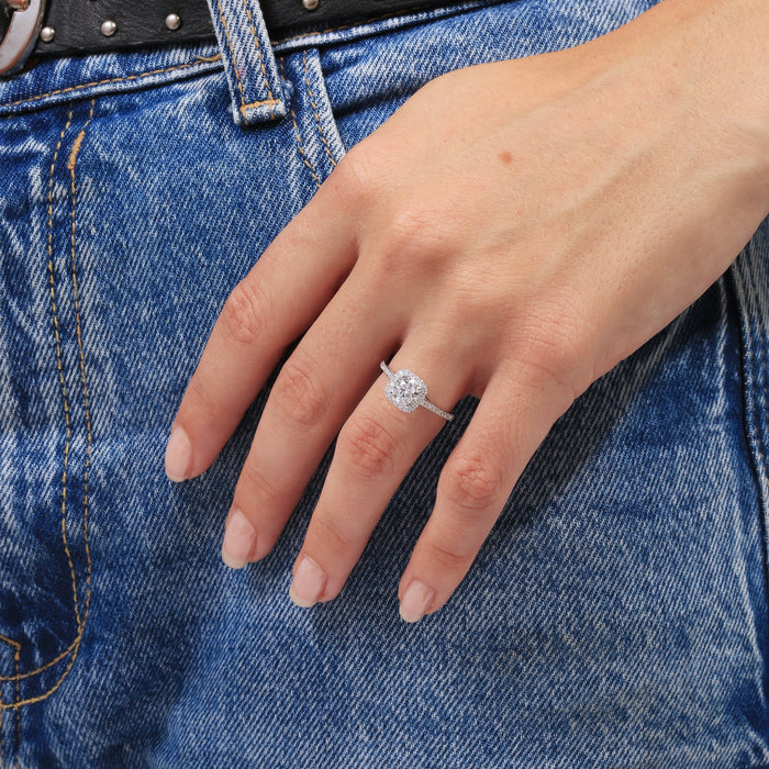 Cynthia | 18ct White Gold 1.20ct tw Lab Grown Diamond Halo Ring-2