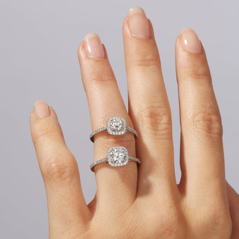 Cynthia | 18ct White Gold 1.20ct tw Lab Grown Diamond Halo Ring