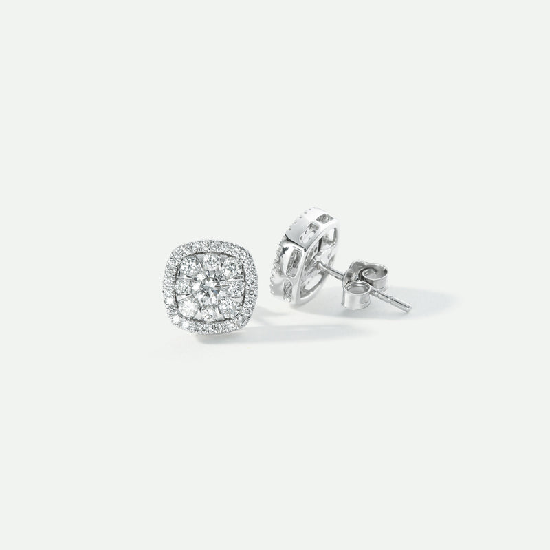 Doris | 9ct White Gold 0.89ct tw Lab Grown Diamond Cluster Stud Earrings