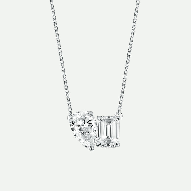 Elise Necklace | 9ct White Gold 1.5ct tw Lab Grown Diamond Toi Et Moi Necklace