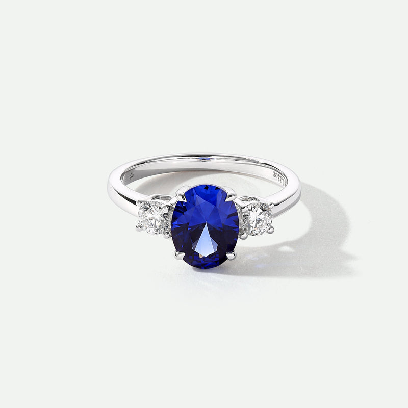 Ellison | 9ct White Gold 0.33ct tw Lab Grown Diamond and Created Sapphire Ring