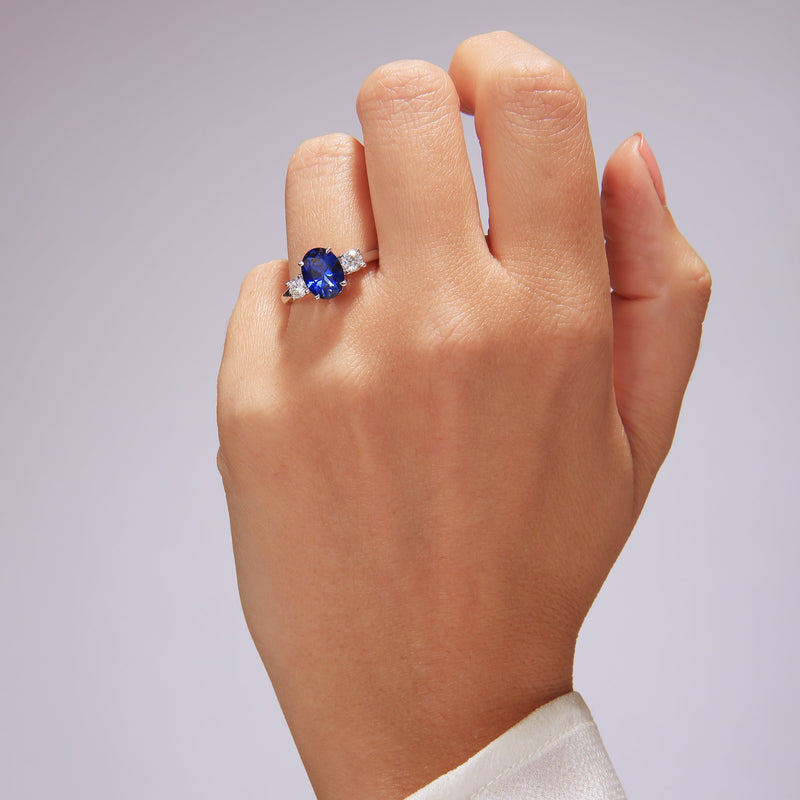 Ellison | 9ct White Gold 0.33ct tw Lab Grown Diamond and Created Sapphire Ring