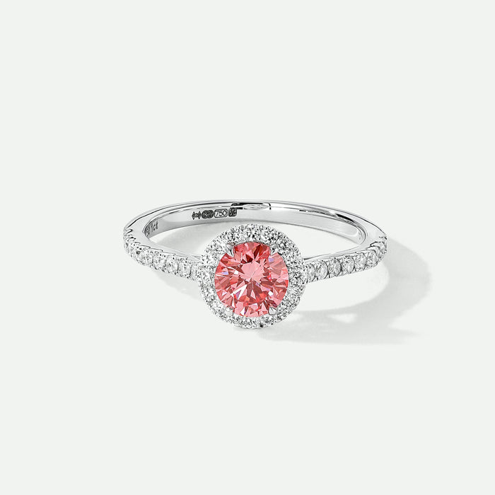 Evelyn | 18ct White Gold 1ct tw Lab Grown Pink Diamond Ring-0