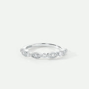 Florence - 18ct White Gold 0.25ct tw Lab Grown Diamond Milgrain Vintage Band Ring - image 1