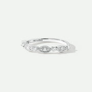 Florence - 18ct White Gold 0.25ct tw Lab Grown Diamond Milgrain Vintage Band Ring - image 2