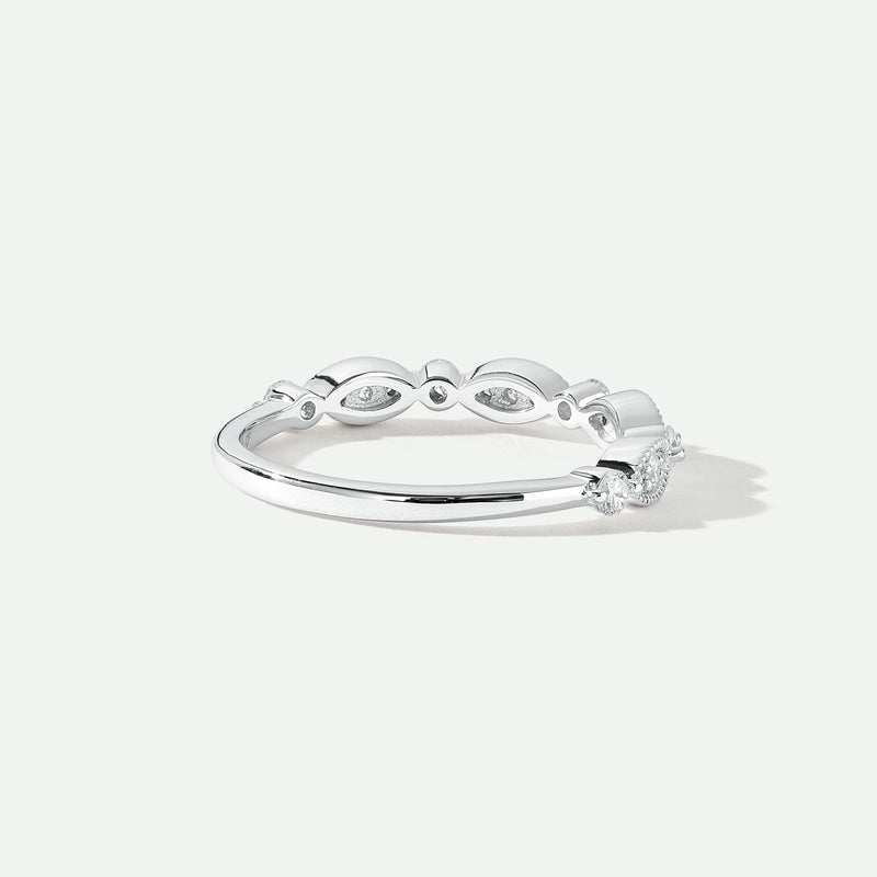 Florence - 18ct White Gold 0.25ct tw Lab Grown Diamond Milgrain Vintage Band Ring - image 3