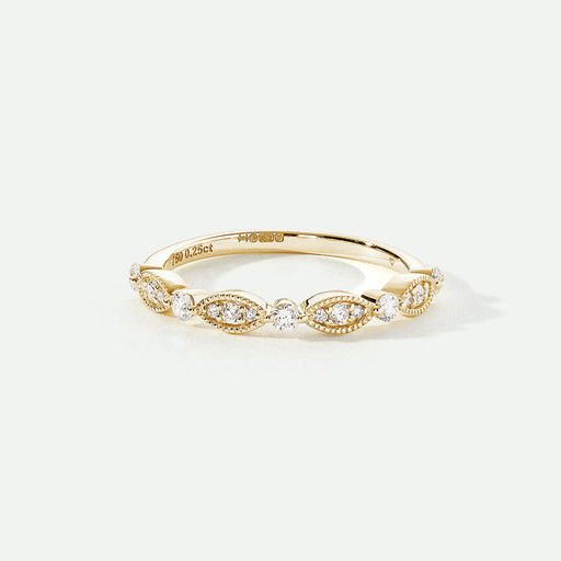 Florence | 18ct Yellow Gold 0.25ct tw Lab Grown Diamond Vintage Wedding Band Ring-0