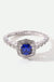 Harlow | 18ct White Gold 0.08ct tw Lab Grown Diamond and Created Sapphire Vintage Ring-0