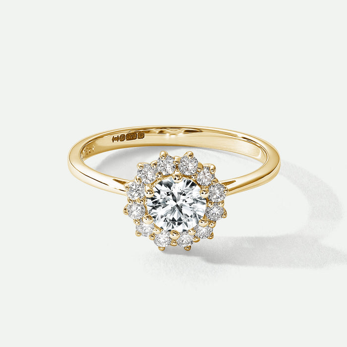 Lillian | 9ct Yellow Gold 0.75ct tw Lab Grown Diamond Cluster Engagement Ring-0