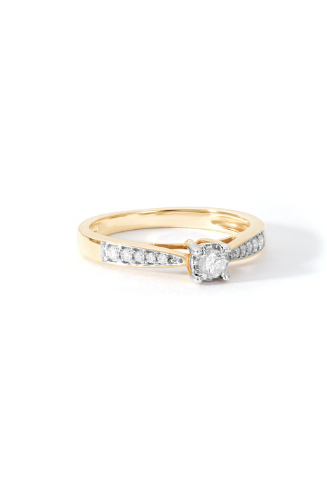 9ct Yellow Gold 0.19ct Diamond Engagement Ring